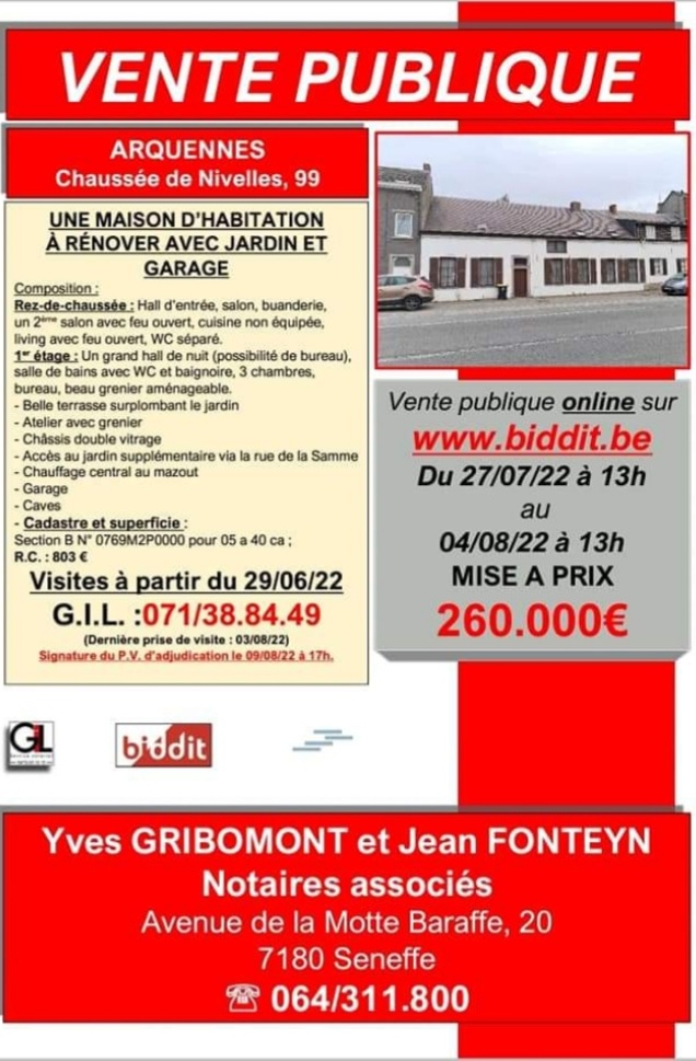 Maison à vendre à Arquennes 7181 260000.00€ 4 chambres 237.00m² - annonce 993051