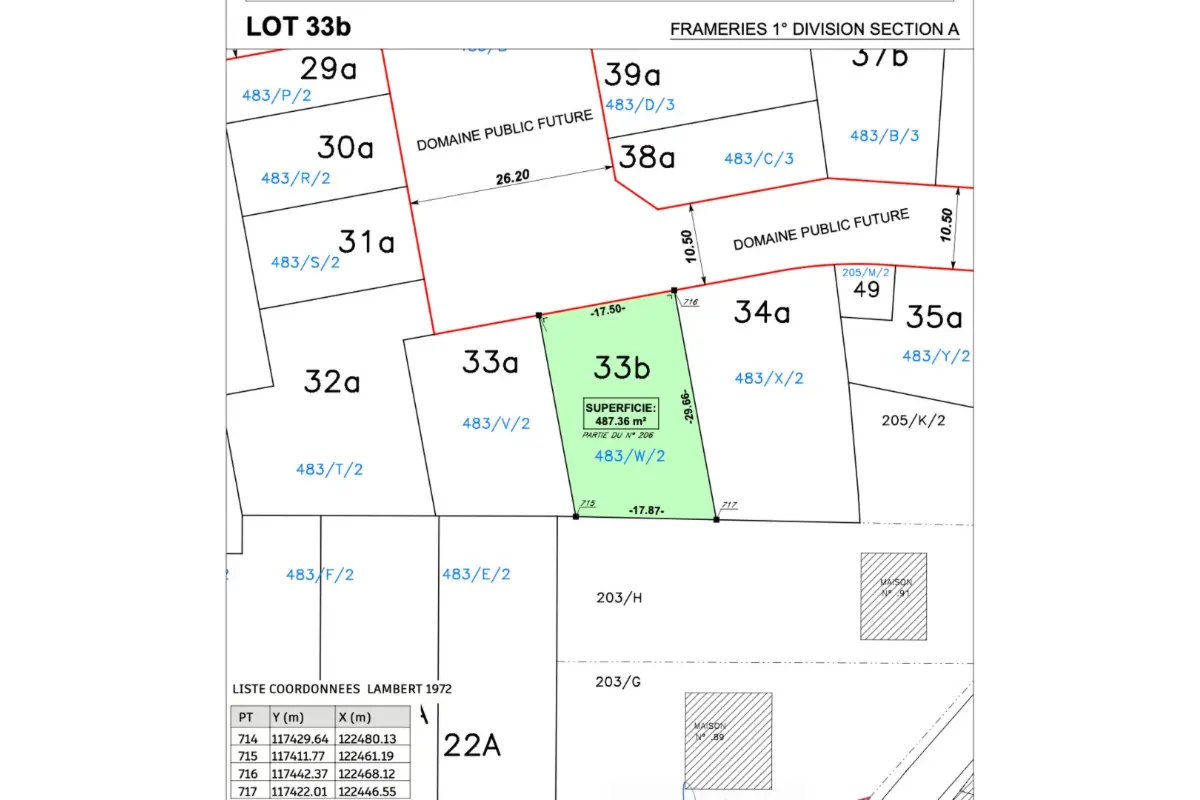 Terrain à bâtir à vendre à Frameries 7080 65000.00€  chambres m² - annonce 447173