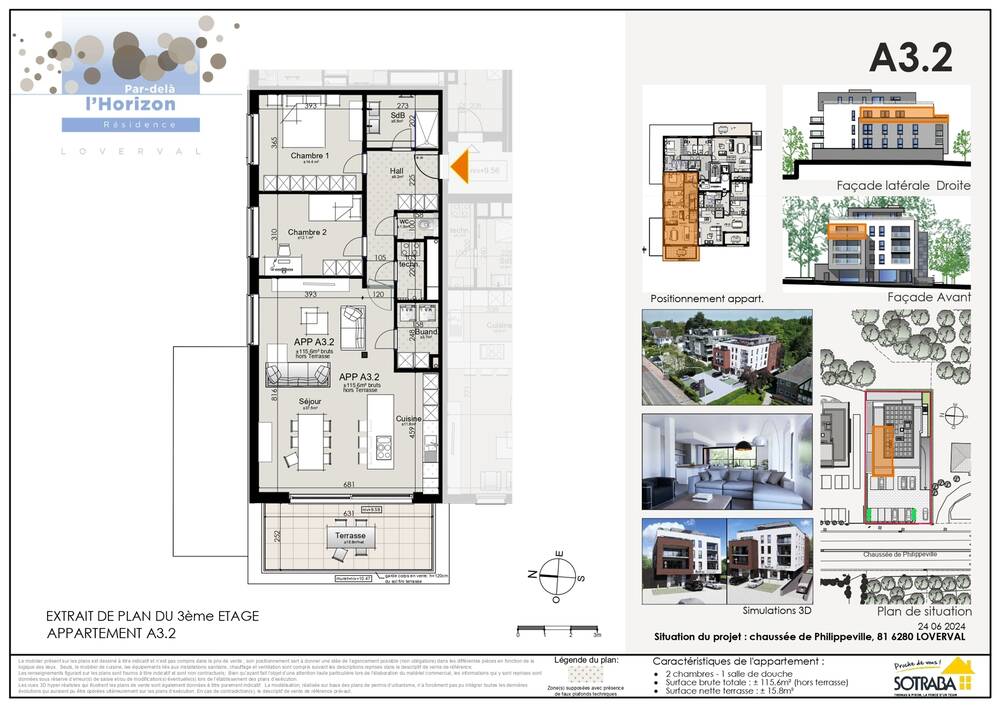 Appartement à à Gerpinnes 6280 342320.00€ 2 chambres 115.60m² - annonce 327683