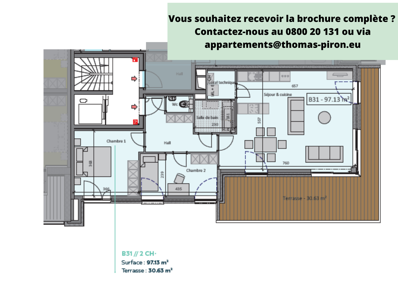 Appartement à vendre à Tertre 7333 245000.00€ 2 chambres 97.00m² - annonce 365470