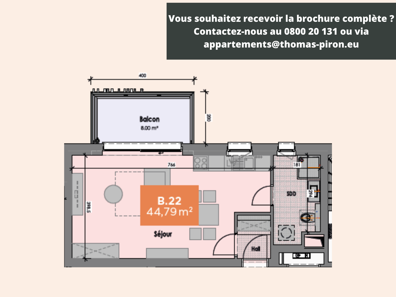 Studio à vendre à Mons 7000 138000.00€ chambres 45.00m² - annonce 365451