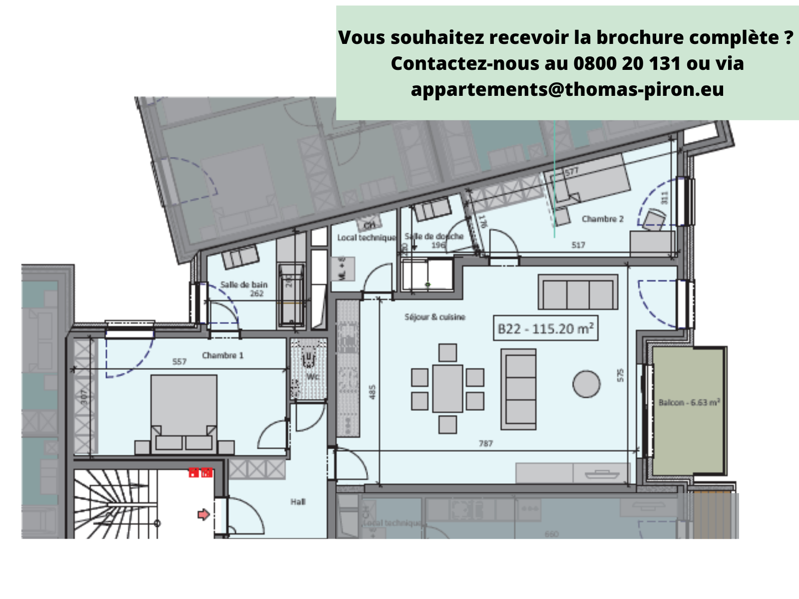 Appartement à vendre à Tertre 7333 225000.00€ 2 chambres 115.00m² - annonce 365471