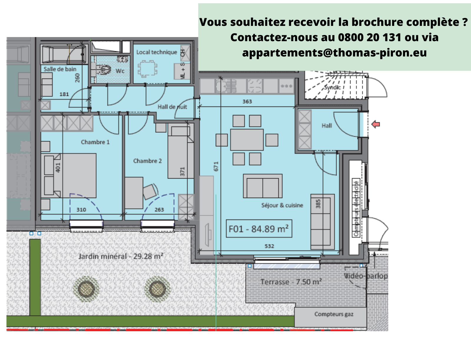 Appartement à vendre à Tertre 7333 222000.00€ 2 chambres 85.00m² - annonce 365742