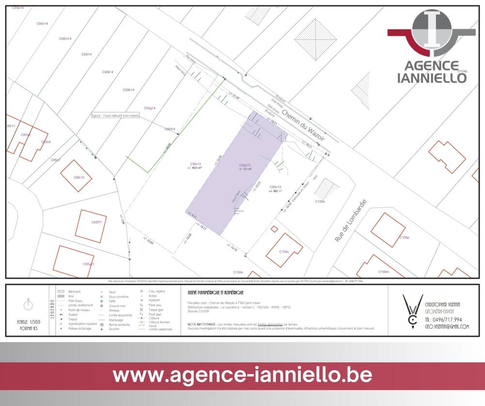 Terrain à vendre à La Louvière 7100 130000.00€ chambres m² - annonce 414565
