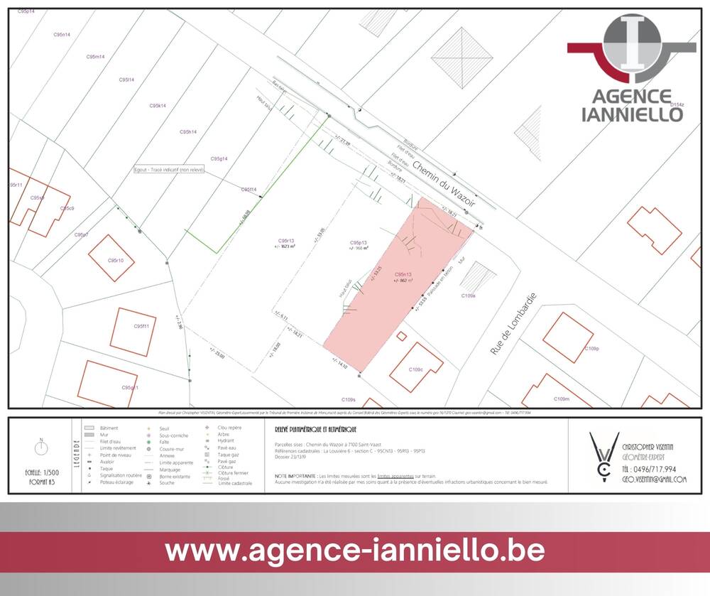 Terrain à vendre à La Louvière 7100 110000.00€ chambres m² - annonce 414566