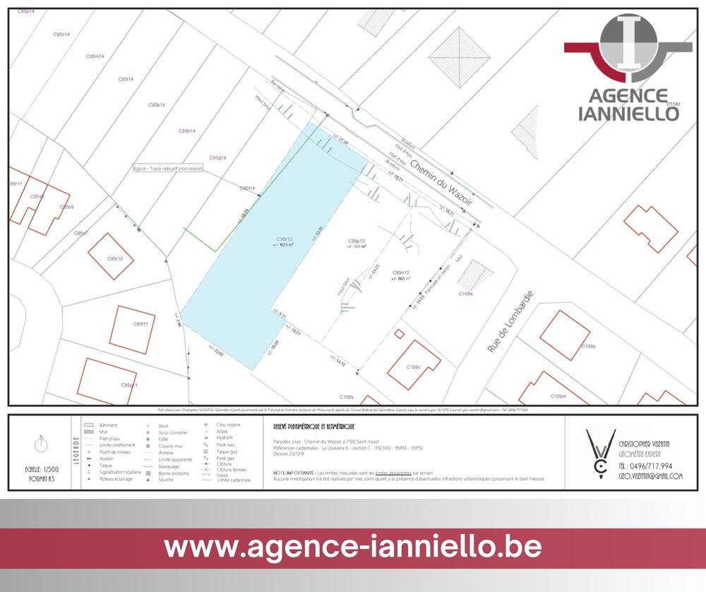 Terrain à vendre à La Louvière 7100 165000.00€ chambres m² - annonce 414564