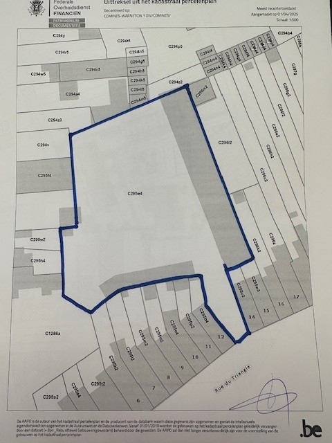 Terrain à vendre à Comines 7780 250000.00€ chambres m² - annonce 436999