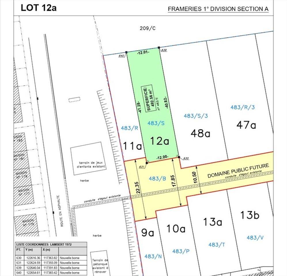 Terrain à vendre à Frameries 7080 60000.00€ chambres m² - annonce 447741