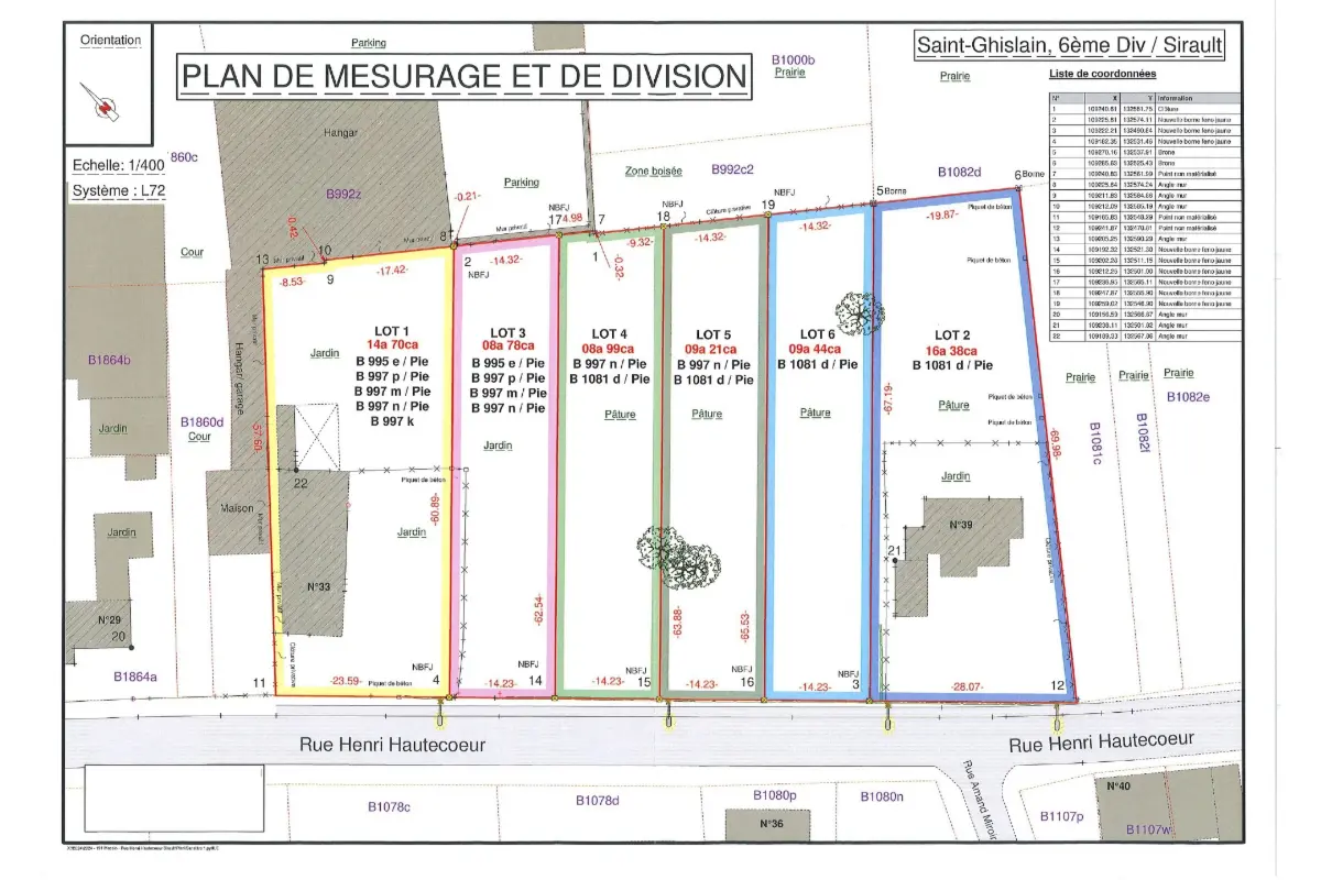 Terrain à  à Sirault 7332 65500.00€  chambres m² - annonce 722452