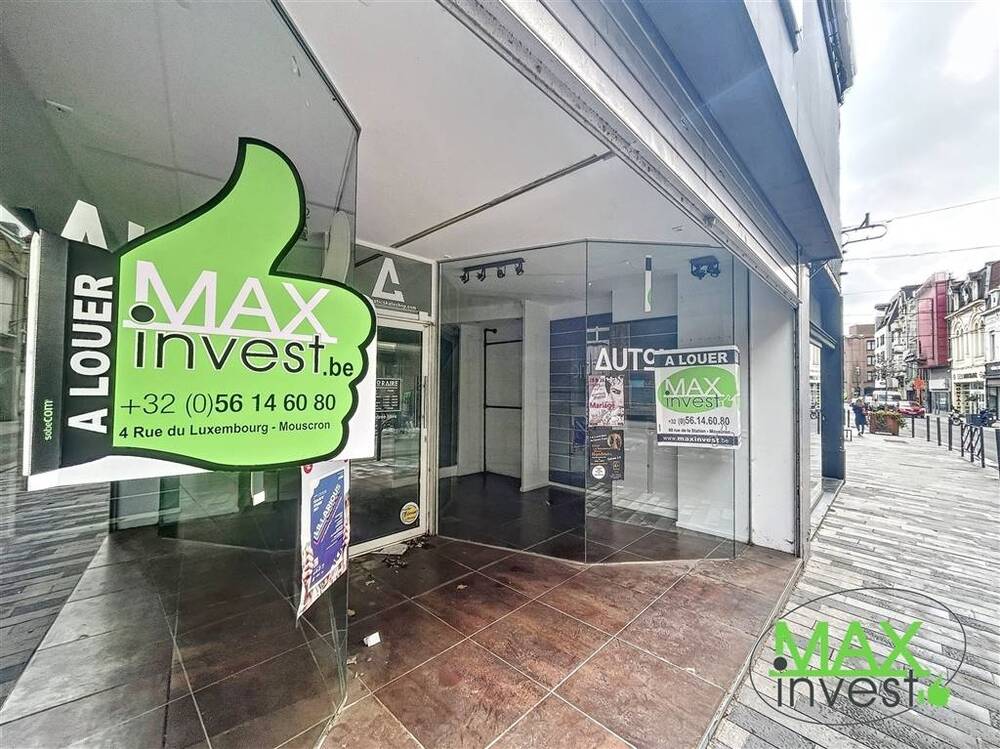 Commerce à louer à Mouscron 7700 800.00€ 2 chambres m² - annonce 539178