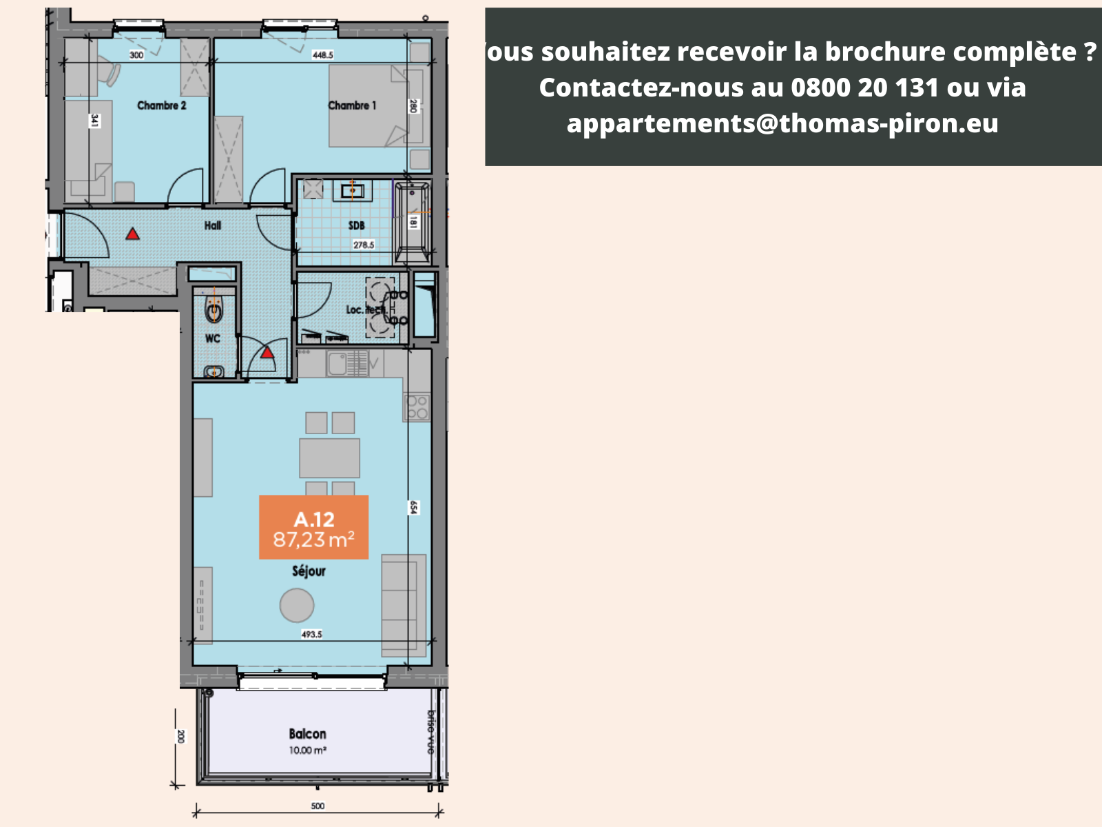 Appartement à vendre à Mons 7000 255000.00€ 2 chambres 87.00m² - annonce 555723