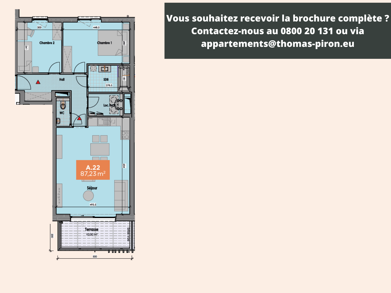 Appartement à vendre à Mons 7000 270000.00€ 2 chambres 87.00m² - annonce 555722
