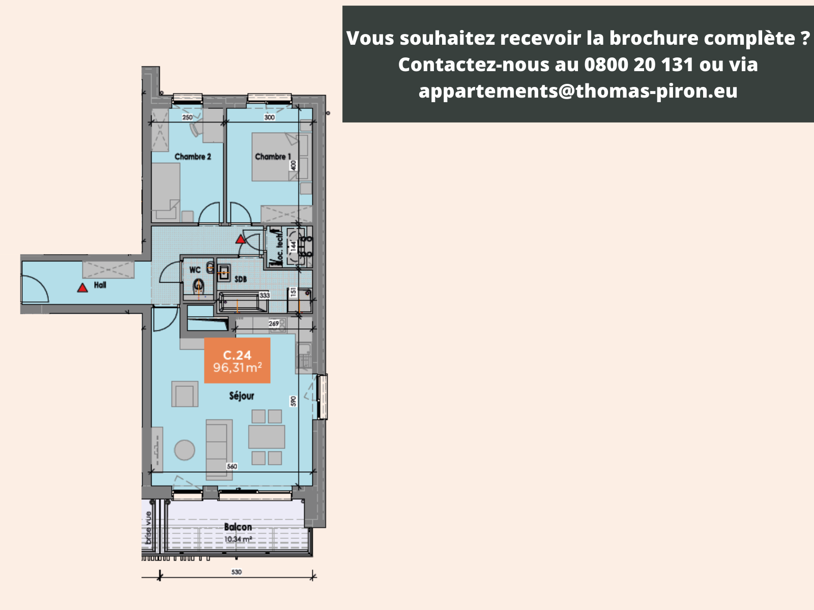 Appartement à vendre à Mons 7000 280000.00€ 2 chambres 96.00m² - annonce 555702