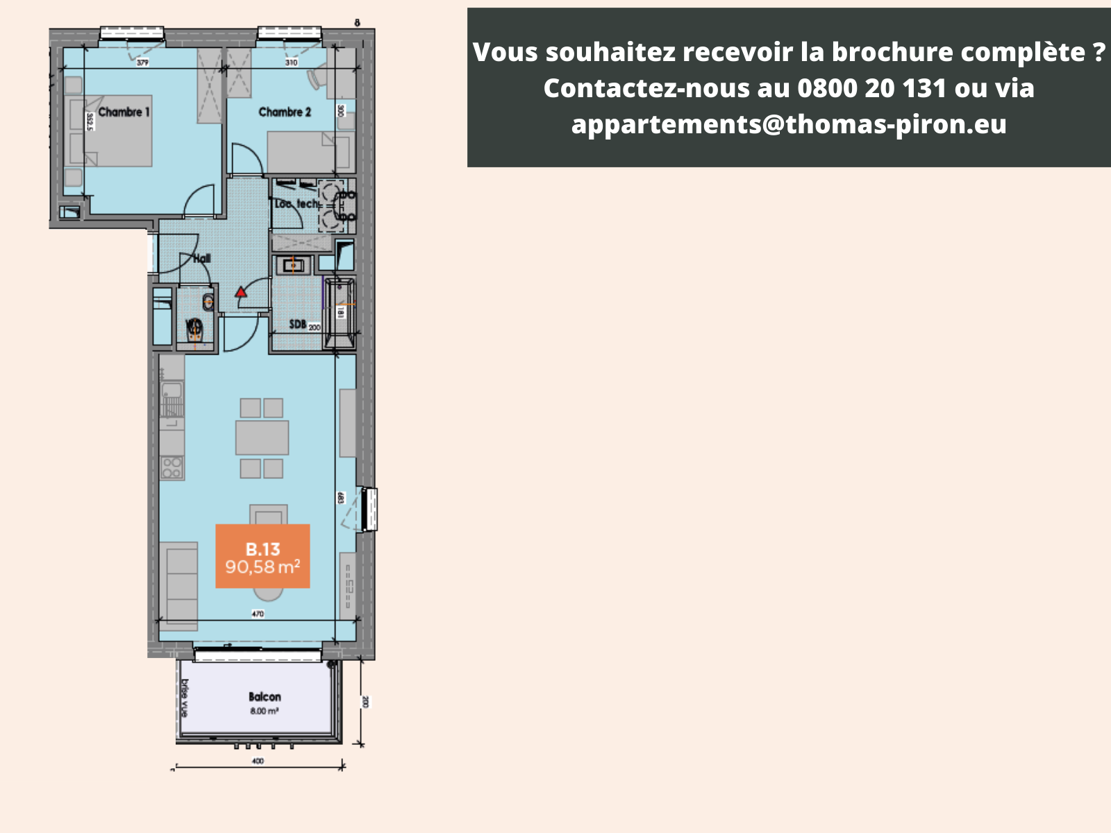 Appartement à vendre à Mons 7000 245000.00€ 2 chambres 91.00m² - annonce 555695