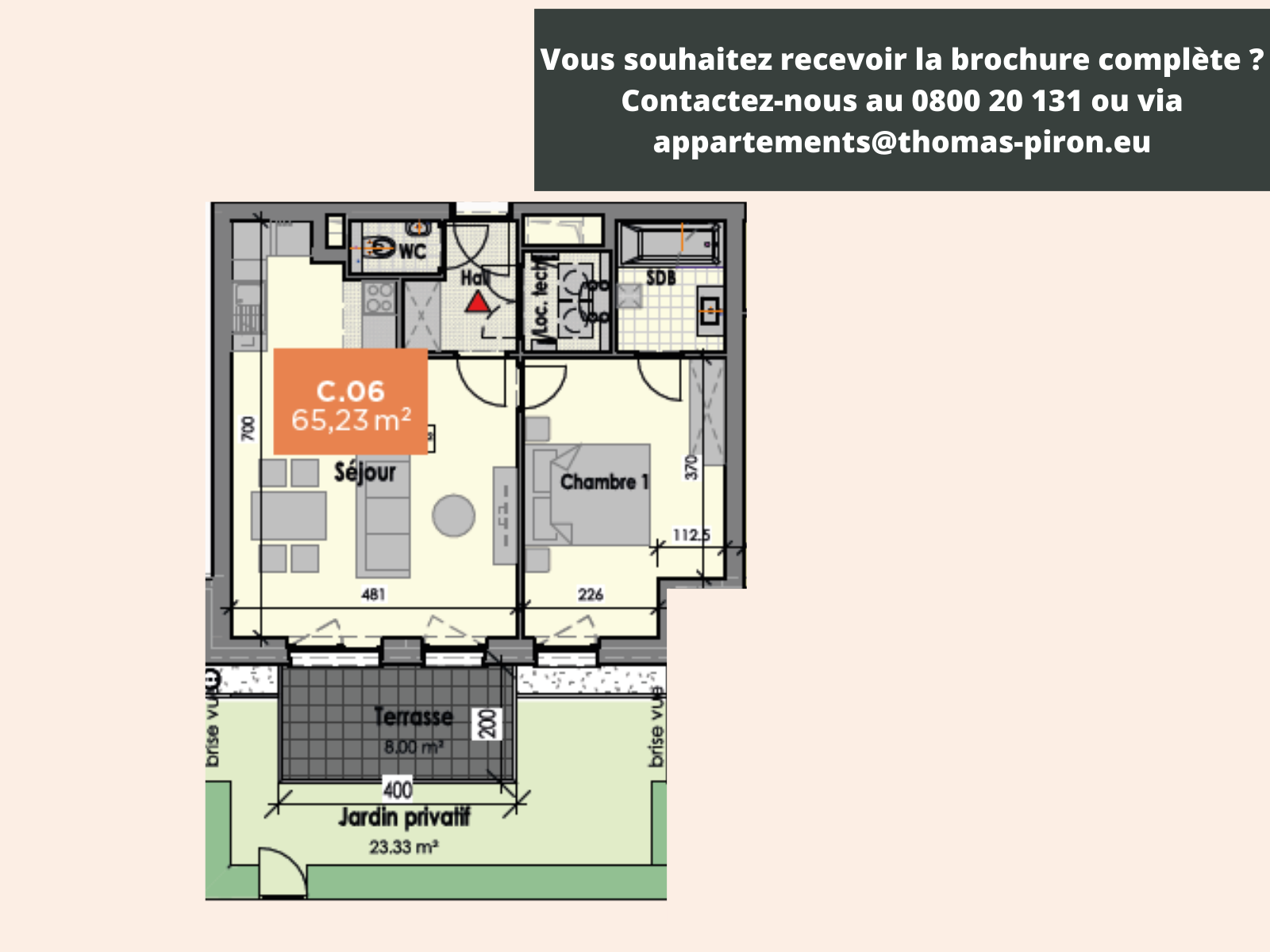 Appartement à vendre à Mons 7000 195000.00€ 1 chambres 65.00m² - annonce 555691