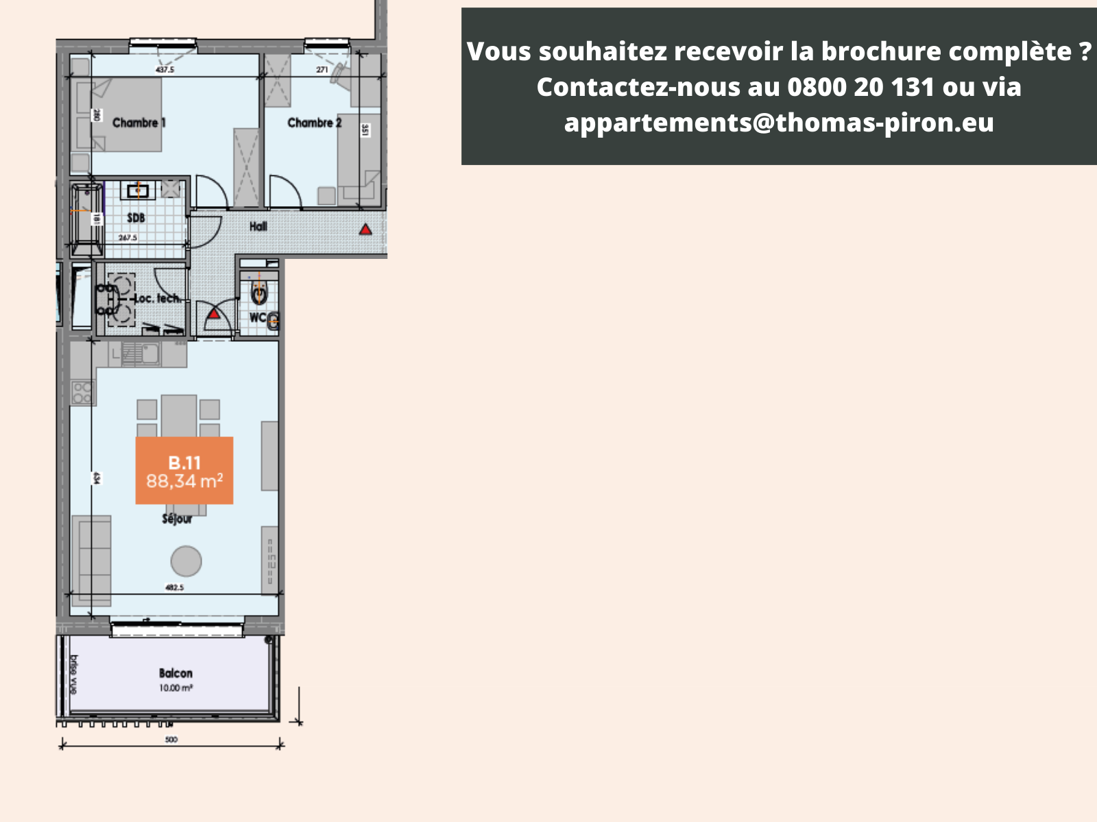 Appartement à vendre à Mons 7000 255000.00€ 2 chambres 88.00m² - annonce 555709