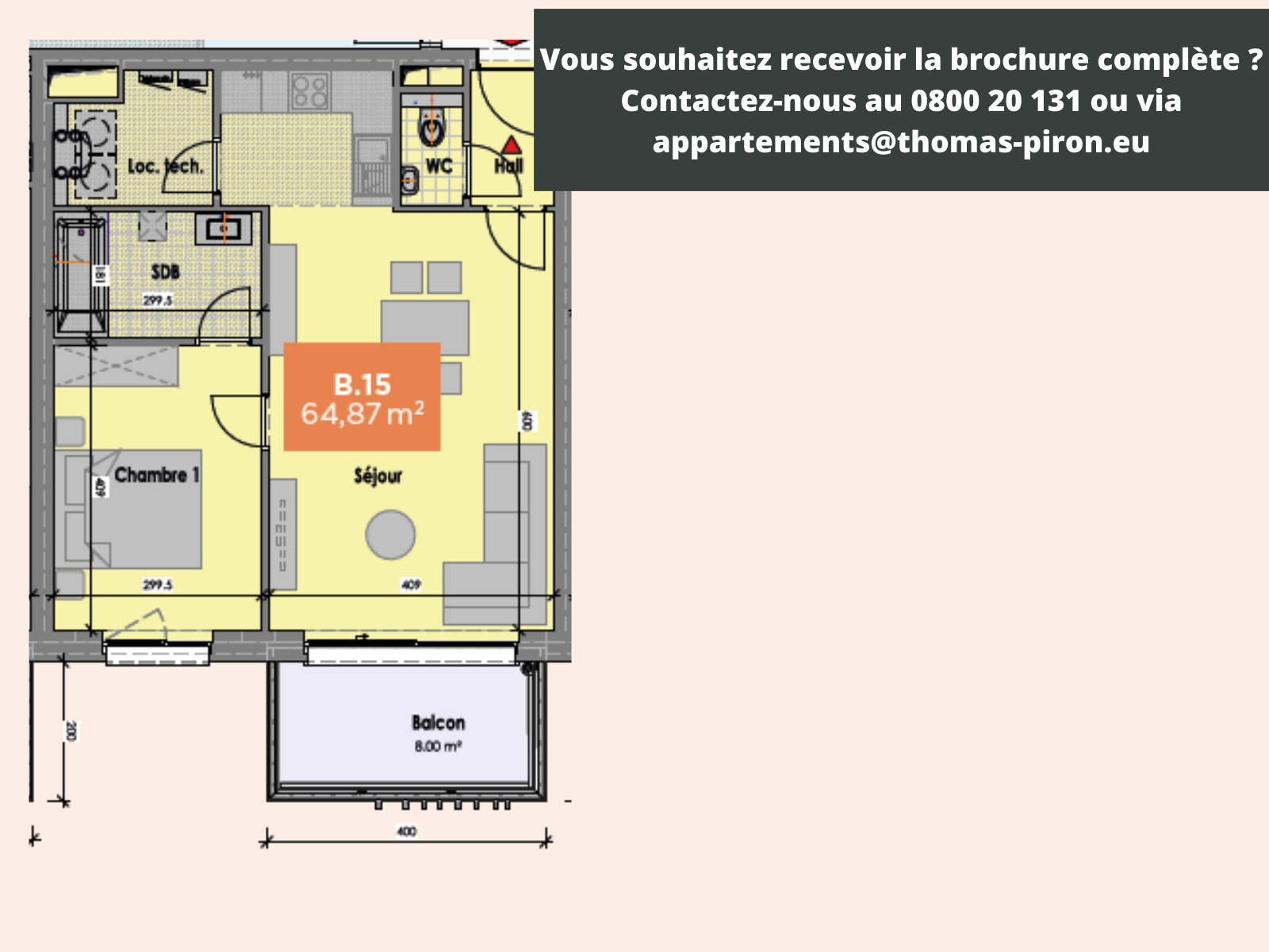Appartement à vendre à Mons 7000 189000.00€ 1 chambres 65.00m² - annonce 555703