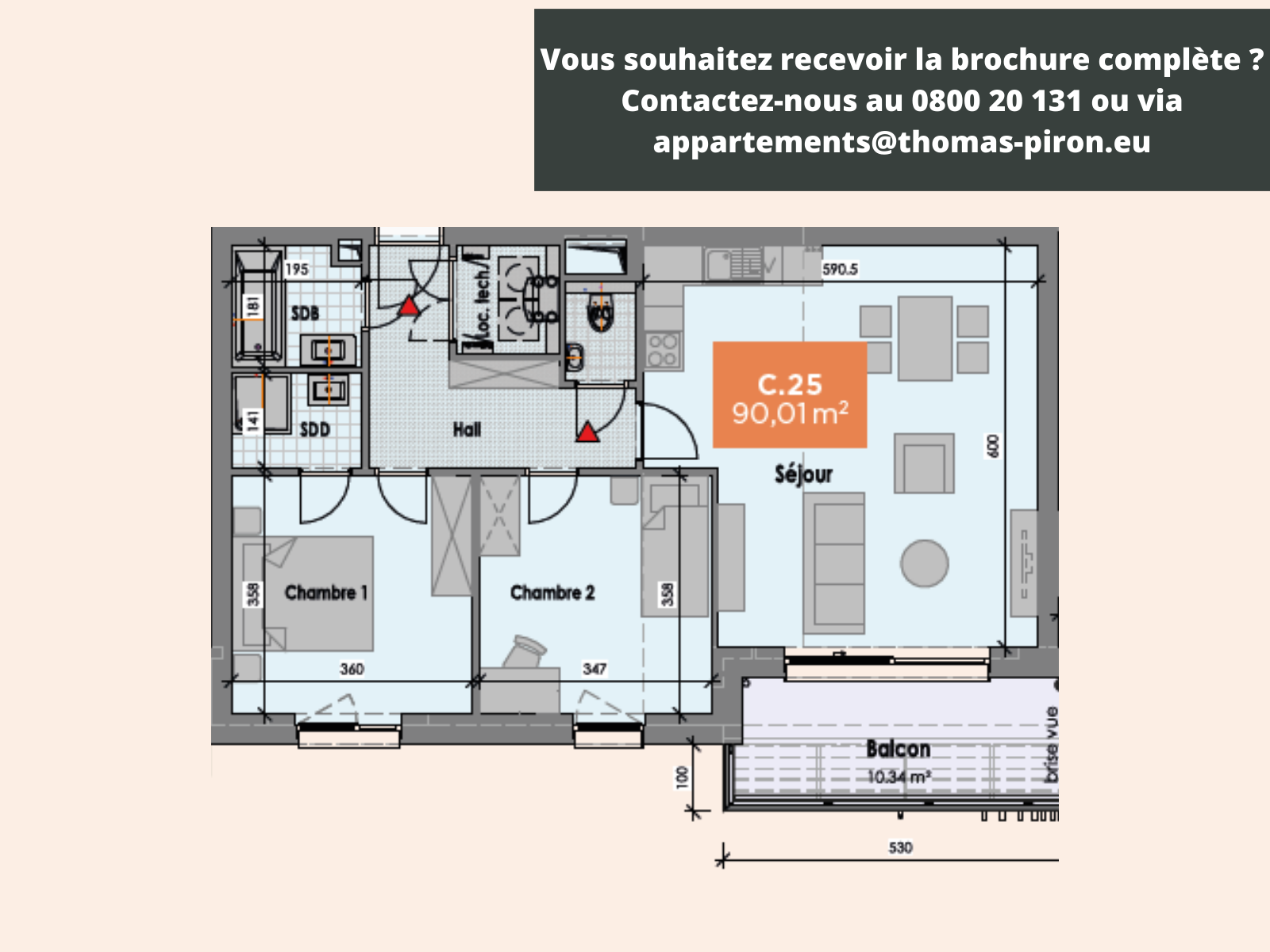 Appartement à vendre à Mons 7000 280000.00€ 2 chambres 90.00m² - annonce 555693