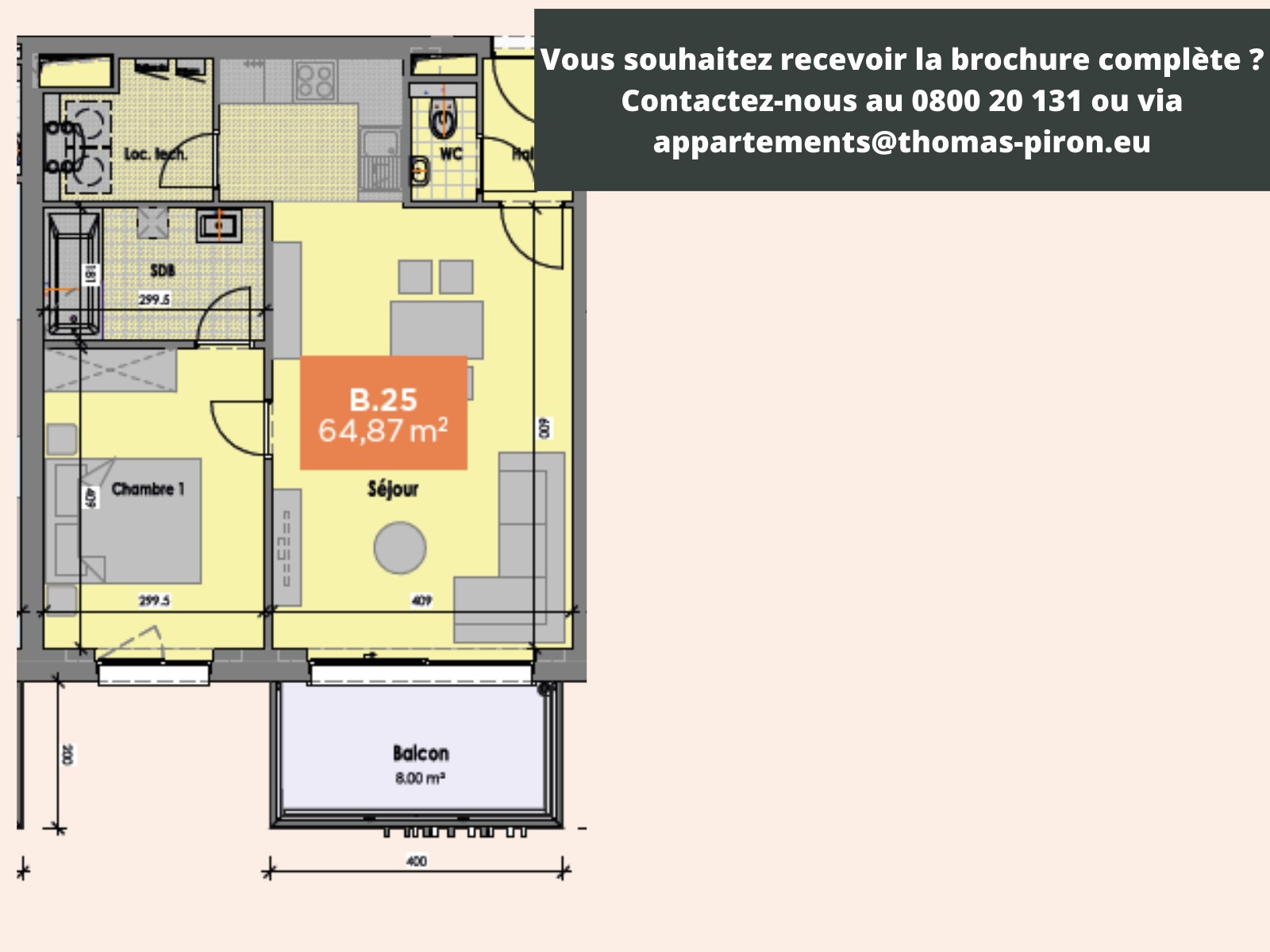 Appartement à vendre à Mons 7000 199000.00€ 1 chambres 65.00m² - annonce 555708