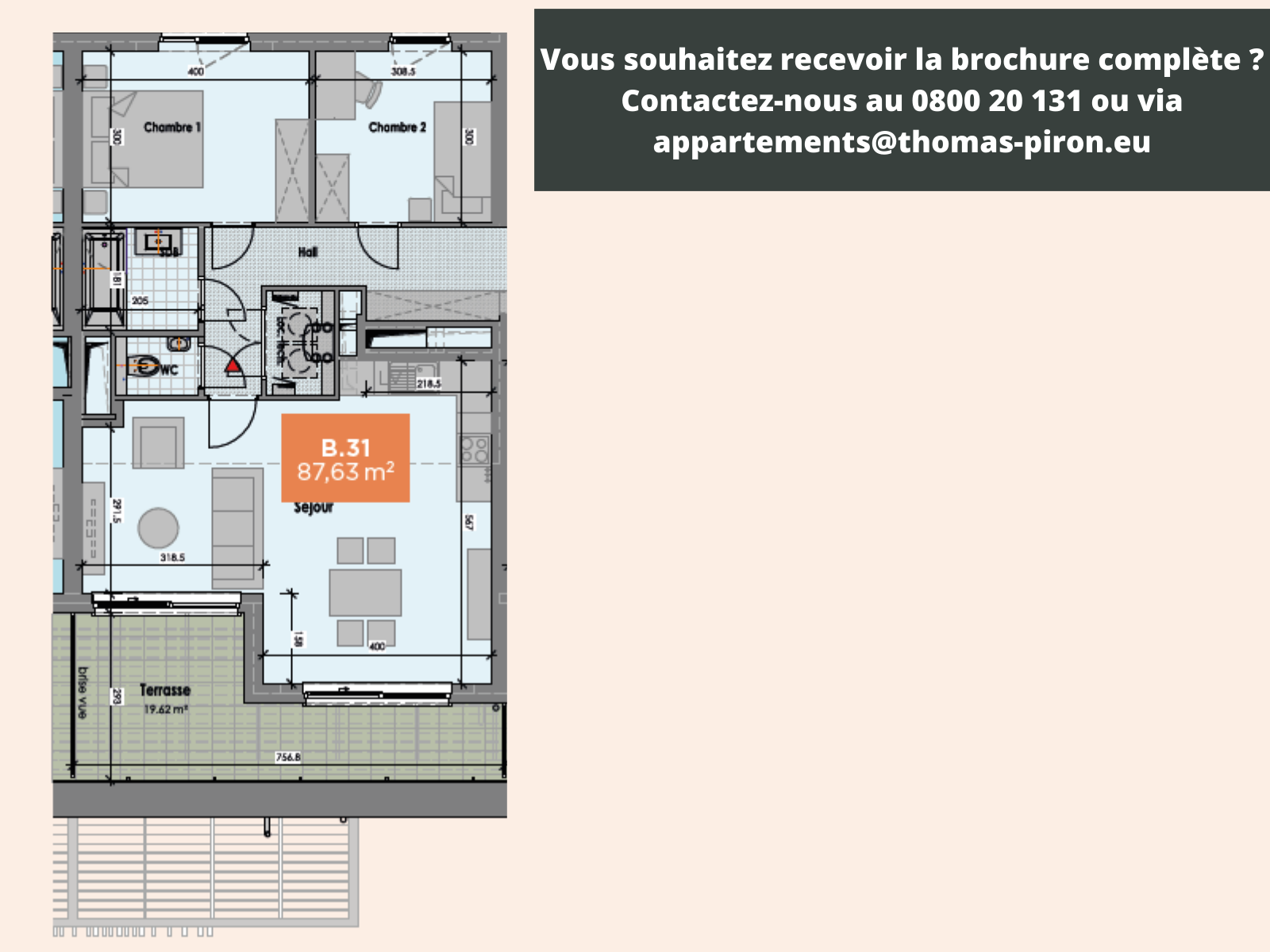 Appartement à vendre à Mons 7000 290000.00€ 2 chambres 88.00m² - annonce 555706