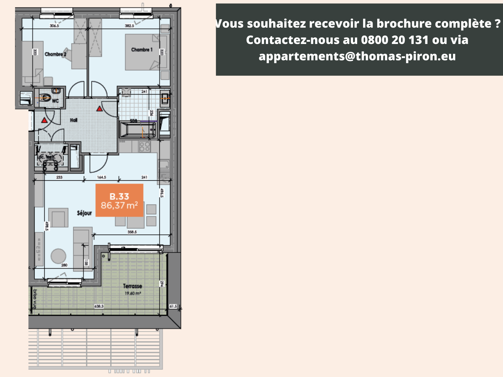 Appartement à vendre à Mons 7000 290000.00€ 2 chambres 86.00m² - annonce 555705