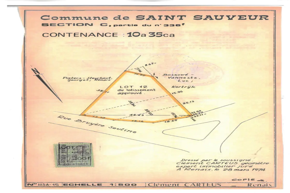 Terrain à bâtir à vendre à Saint-Sauveur 7912 115000.00€  chambres m² - annonce 573703