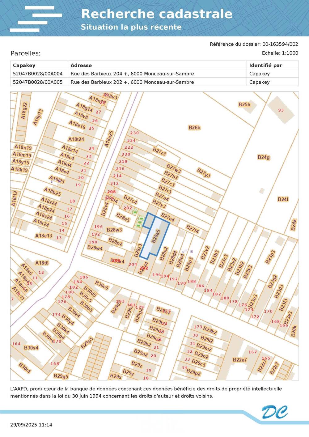 Parking / garage à vendre à Monceau-sur-Sambre 6031 68500.00€ chambres m² - annonce 583799