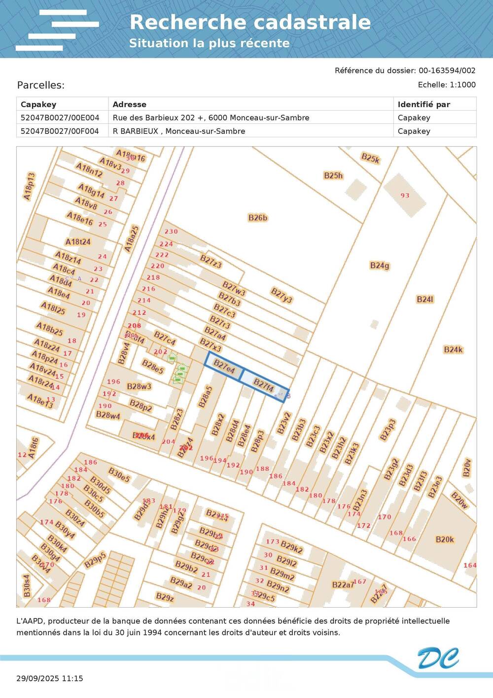 Parking / garage à vendre à Monceau-sur-Sambre 6031 11500.00€ chambres m² - annonce 583797