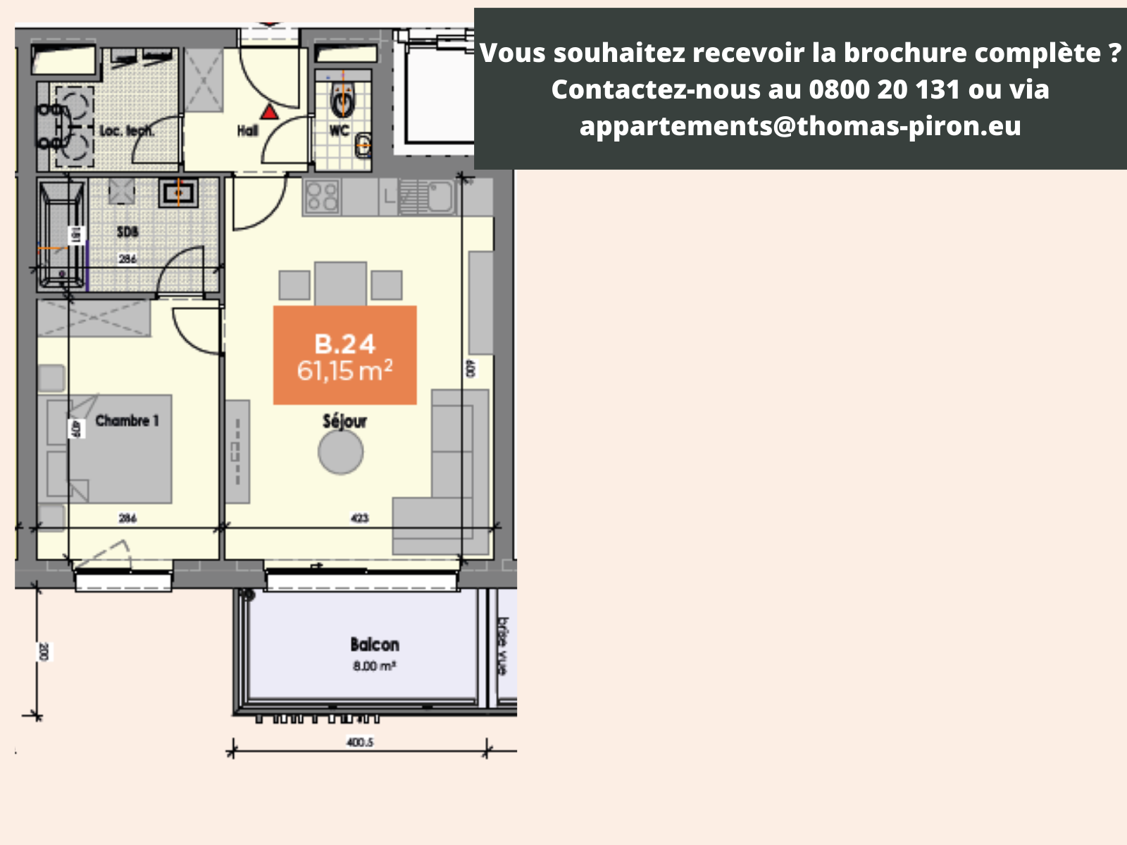 Appartement à vendre à Mons 7000 192736.00€ 1 chambres 61.00m² - annonce 602770