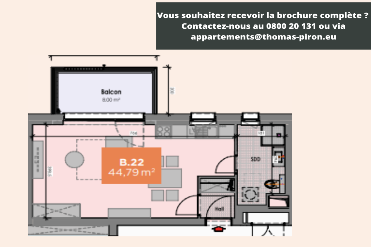 Studio à vendre à Mons 7000 131736.00€ chambres 45.00m² - annonce 602769
