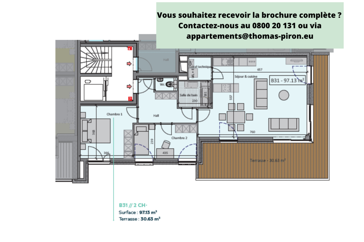 Appartement à vendre à Tertre 7333 245000.00€ 2 chambres 97.00m² - annonce 602763