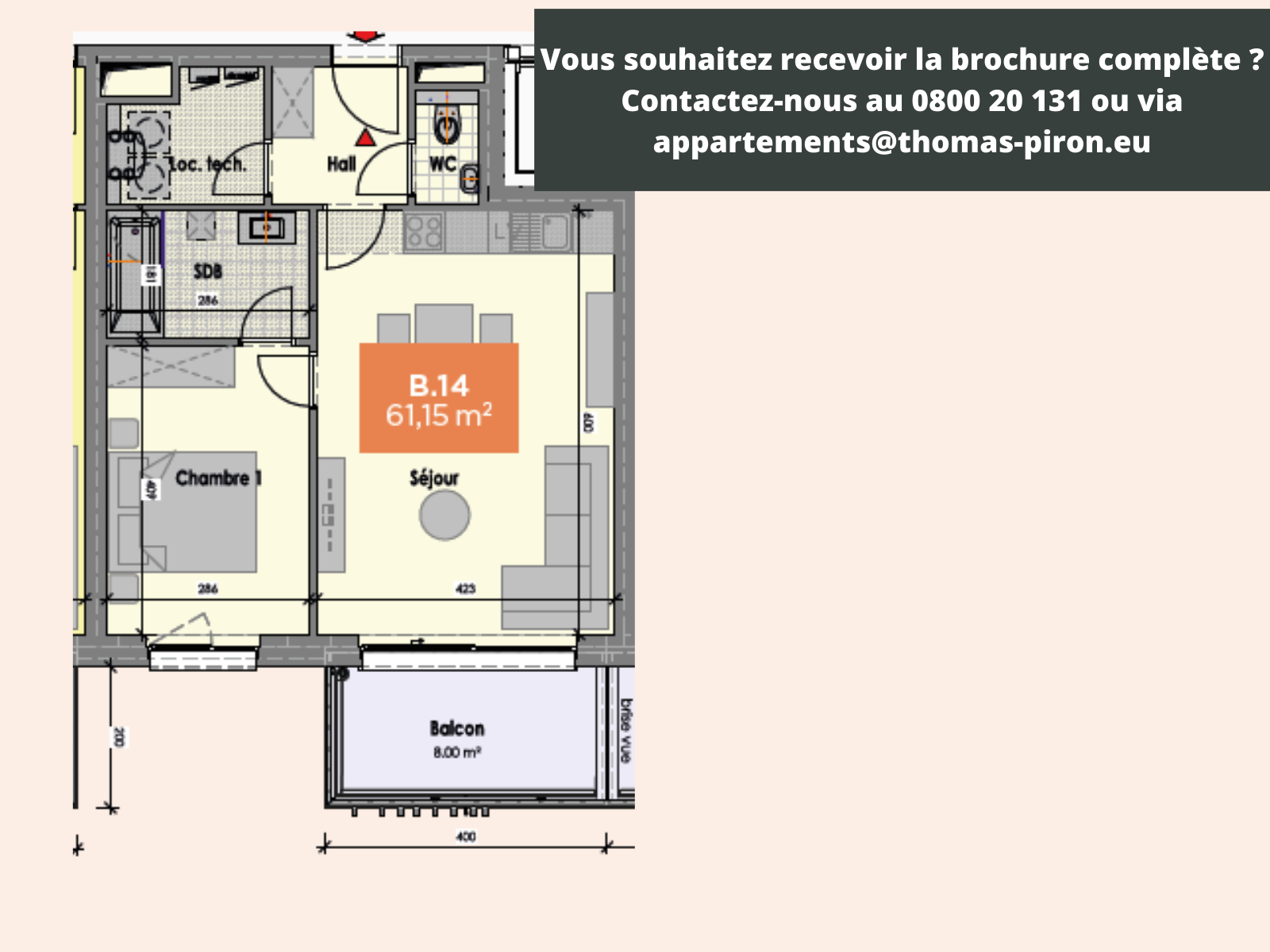 Appartement à vendre à Mons 7000 182736.00€ 1 chambres 61.00m² - annonce 602786