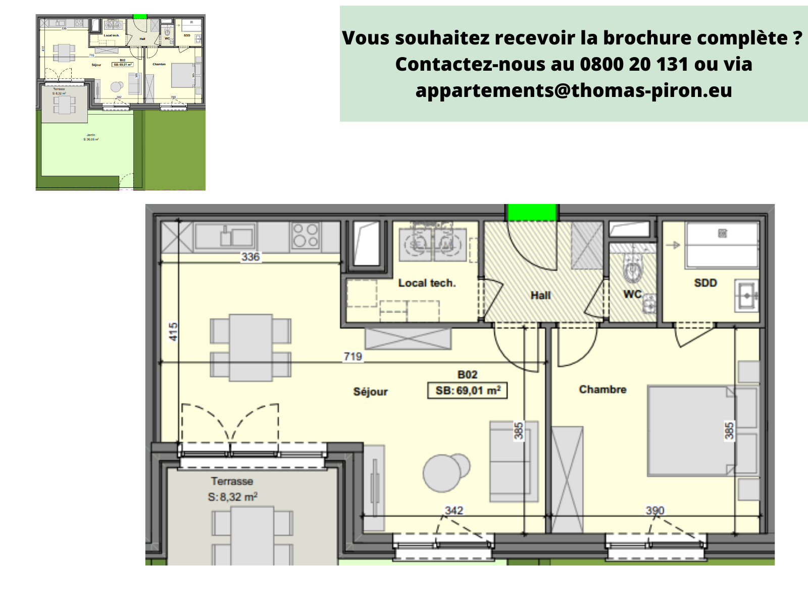 Appartement à vendre à Gilly 6060 175000.00€ 1 chambres 69.00m² - annonce 604644
