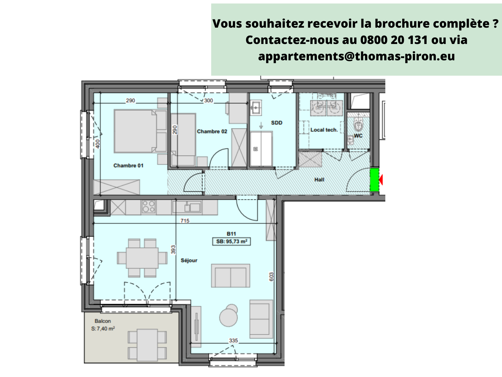 Appartement à vendre à Gilly 6060 274000.00€ 2 chambres 96.00m² - annonce 604632