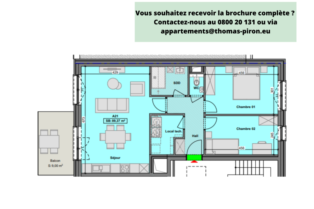 Appartement à vendre à Gilly 6060 262000.00€ 2 chambres 89.00m² - annonce 604637