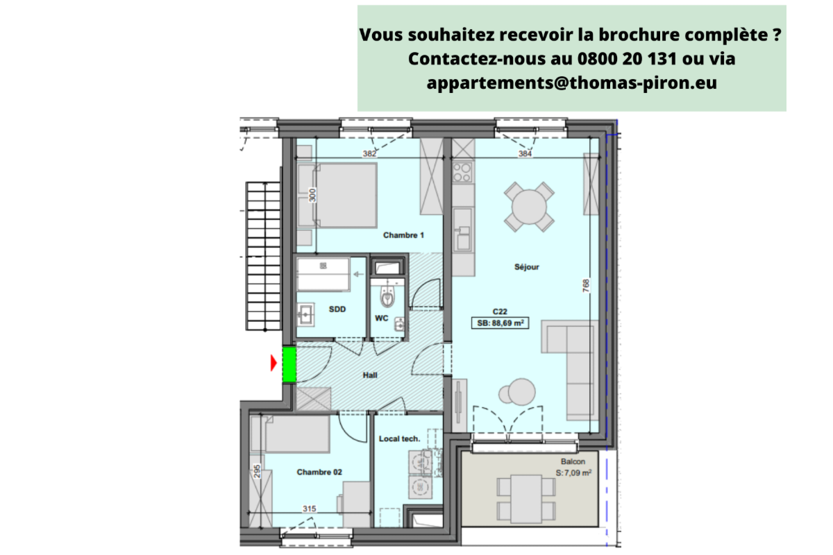 Appartement à vendre à Gilly 6060 252000.00€ 2 chambres 89.00m² - annonce 604661