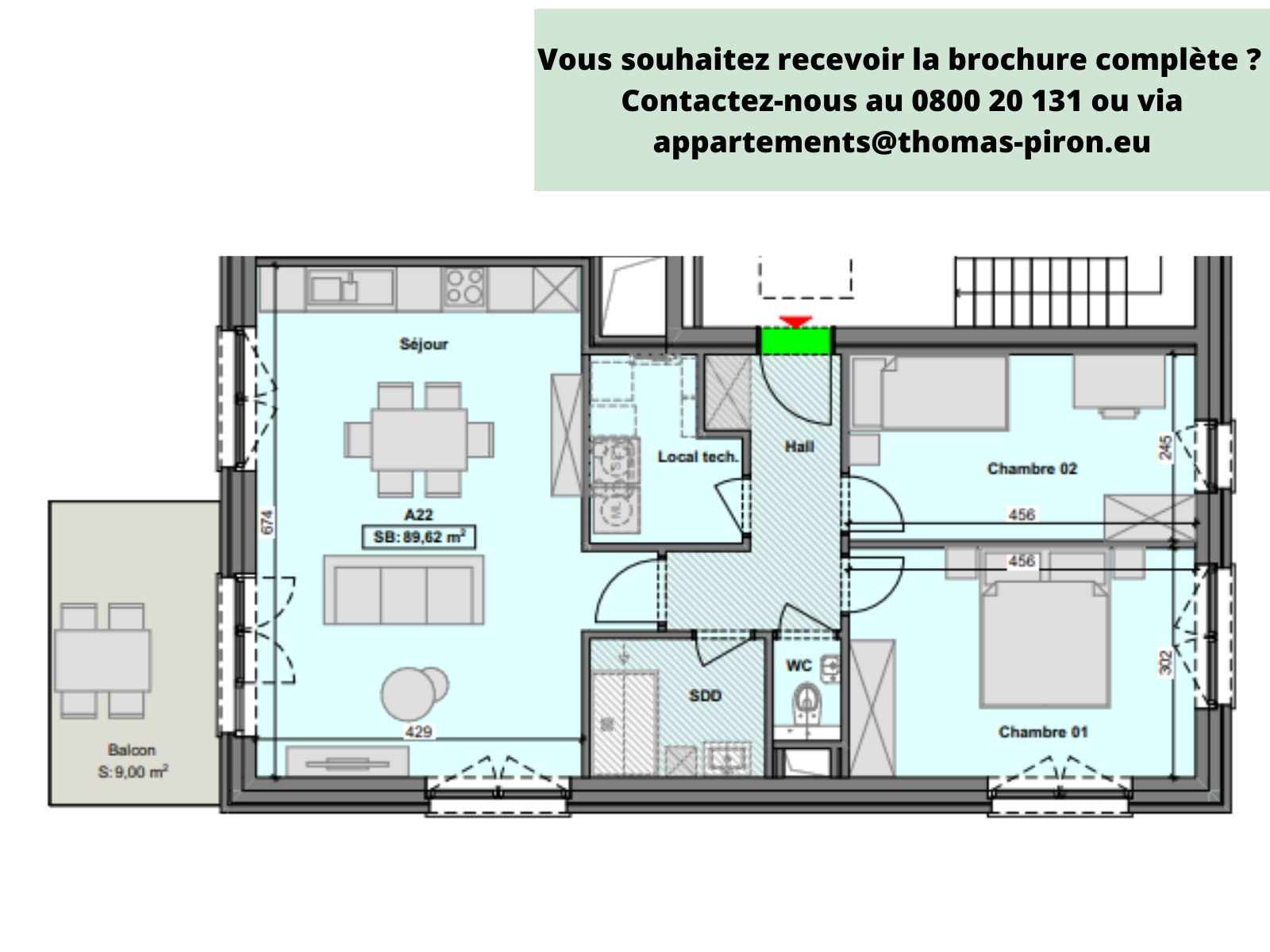 Appartement à vendre à Gilly 6060 264000.00€ 2 chambres 90.00m² - annonce 604642