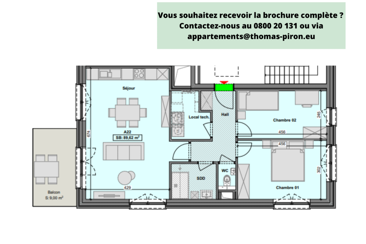 Appartement à vendre à Gilly 6060 267000.00€ 2 chambres 90.00m² - annonce 604642