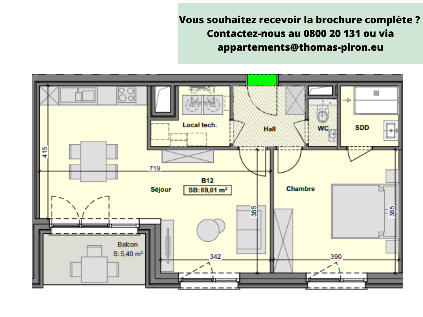 Appartement à vendre à Gilly 6060 175000.00€ 1 chambres 69.00m² - annonce 604631