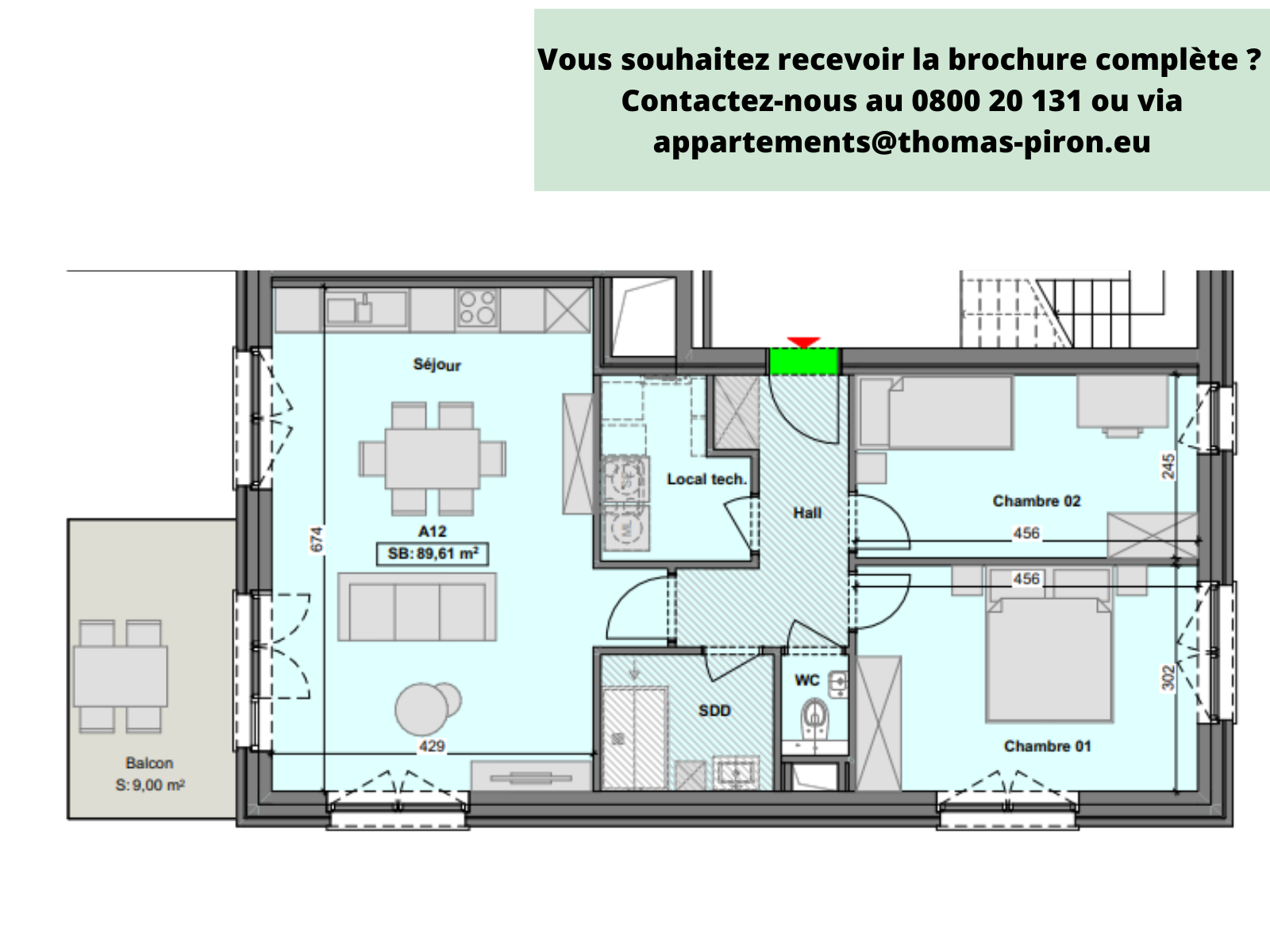 Appartement à vendre à Gilly 6060 259000.00€ 2 chambres 90.00m² - annonce 604658