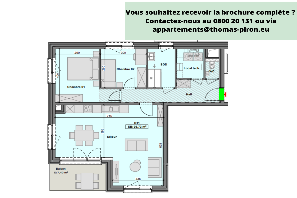 Appartement à vendre à Gilly 6060 274000.00€ 2 chambres 96.00m² - annonce 607316