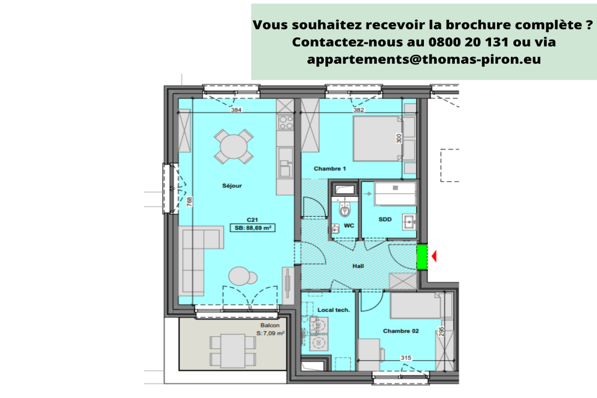 Appartement à vendre à Gilly 6060 249000.00€ 2 chambres 89.00m² - annonce 607319
