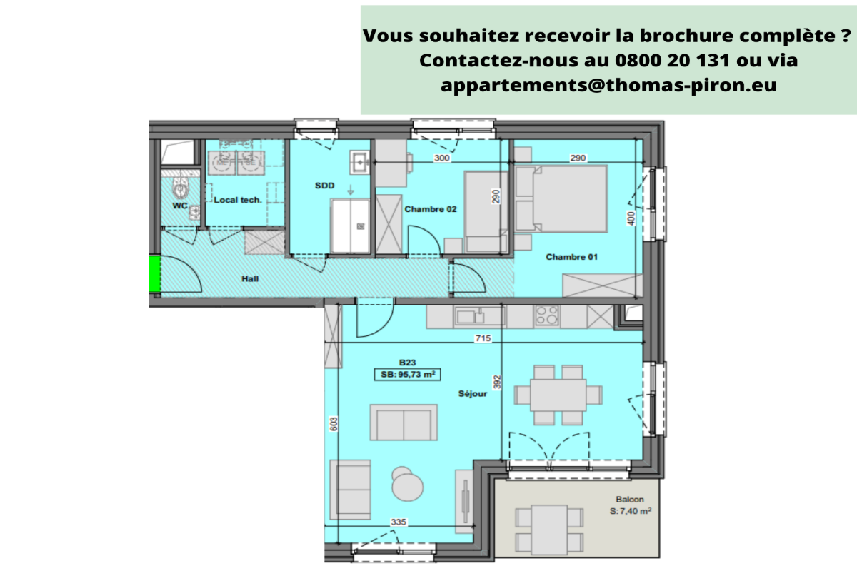 Appartement à vendre à Gilly 6060 279000.00€ 2 chambres 96.00m² - annonce 607320