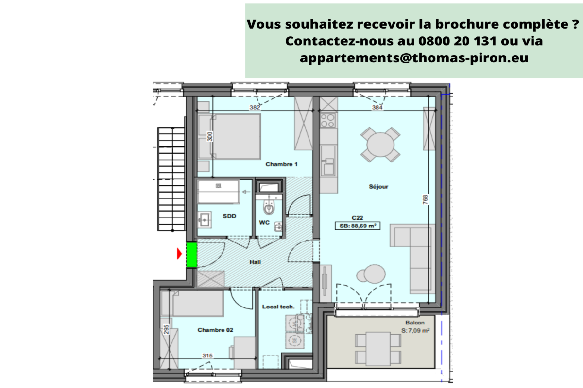 Appartement à vendre à Gilly 6060 249000.00€ 2 chambres 89.00m² - annonce 607314
