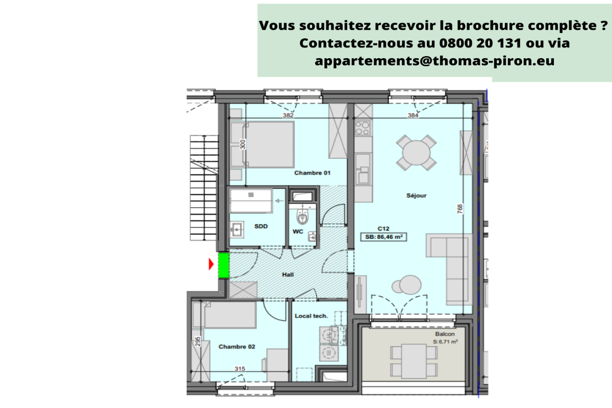 Appartement à vendre à Gilly 6060 249000.00€ 2 chambres 86.00m² - annonce 607315