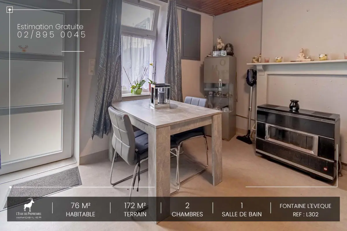 Maison à  à Fontaine-l'Evêque 6140 500.00€ 2 chambres 76.00m² - annonce 608481