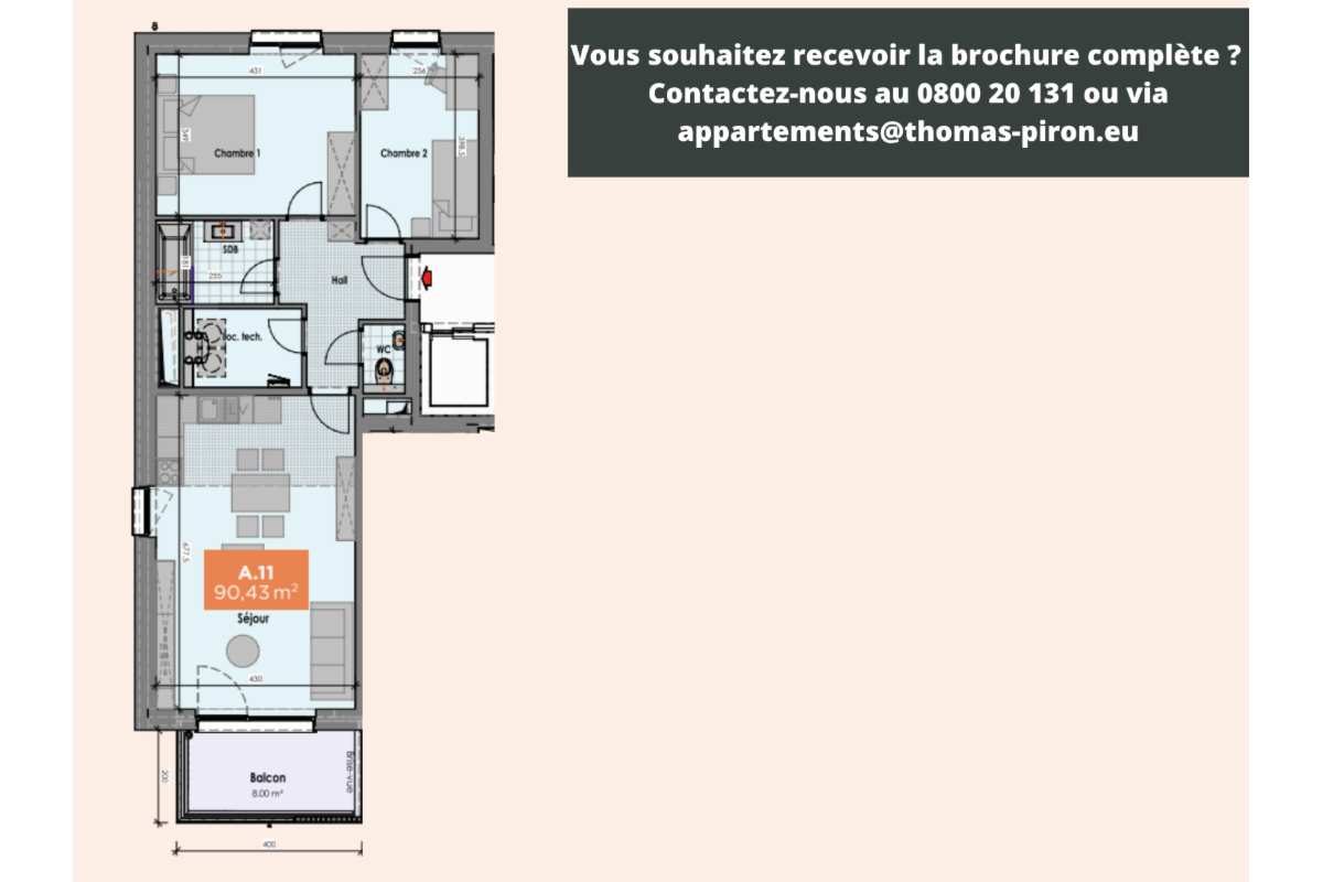 Appartement à vendre à Mons 7000 257000.00€ 2 chambres 90.00m² - annonce 666184