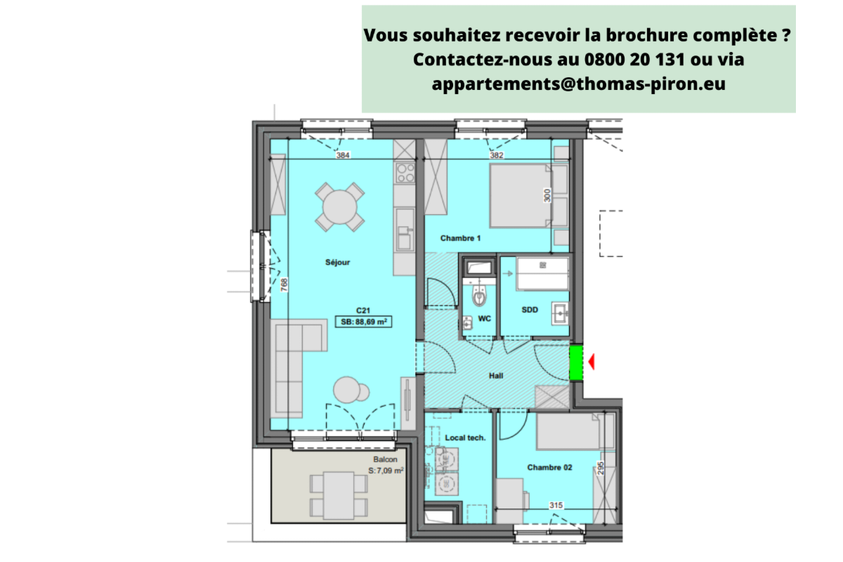 Appartement à vendre à Gilly 6060 252000.00€ 2 chambres 89.00m² - annonce 666147