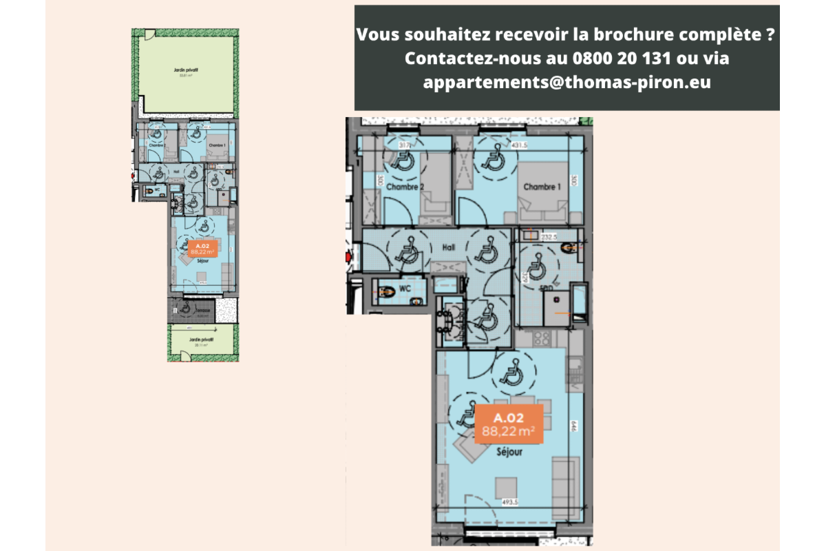 Appartement à vendre à Mons 7000 262000.00€ 2 chambres 88.00m² - annonce 666178
