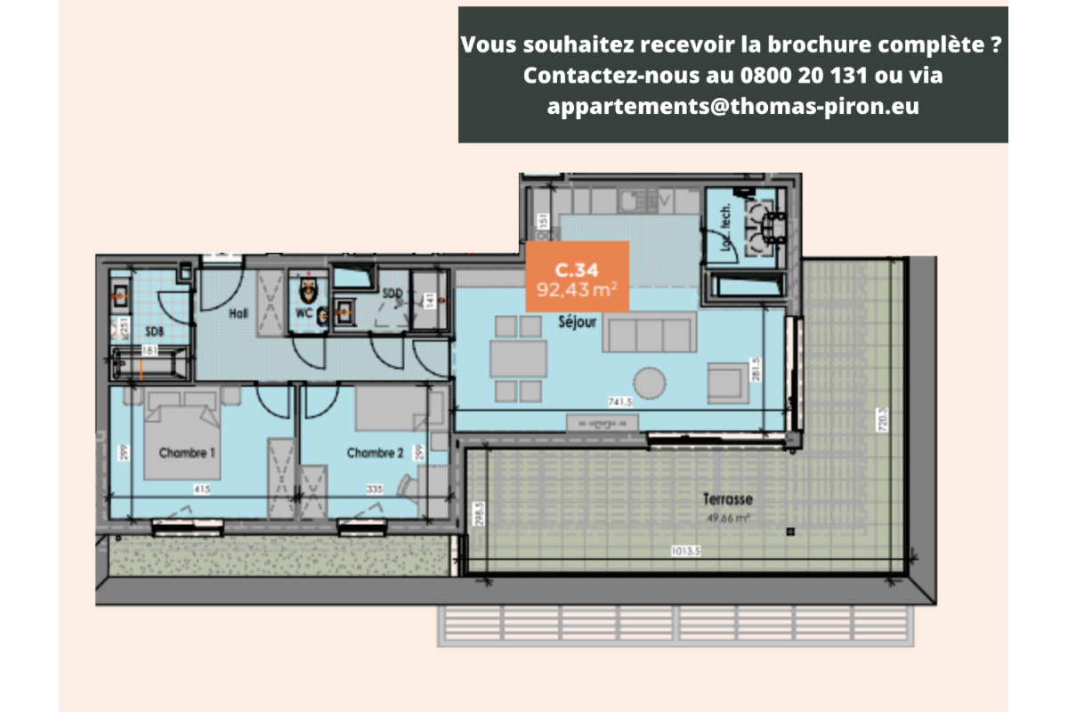 Appartement à vendre à Mons 7000 327000.00€ 2 chambres 92.00m² - annonce 666174